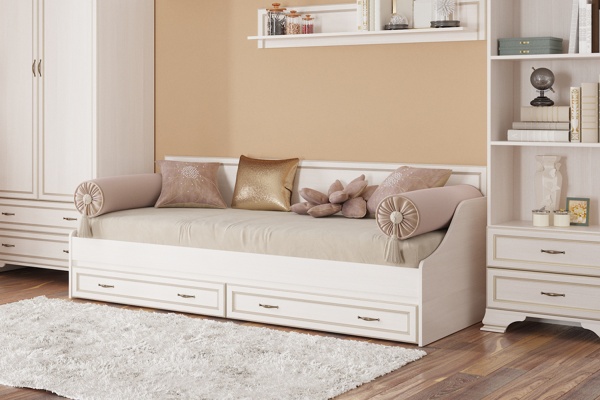 Односпальный диван-кровать 90х200 бежевый Сиена Кураж
