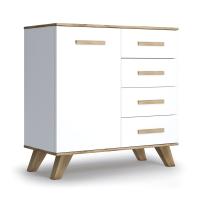 Комод с ящиками 90х40,4x89,6 белый Вега Скандинавия Кураж (дубль)