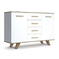 Комод большой с ящиками 135х40,4x89,6 белый Вега Скандинавия Кураж