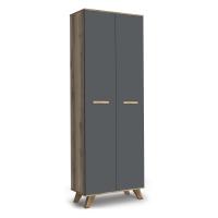 Шкаф распашной высокий 229,5х80х52,4 серый Вега Скандинавия Кураж