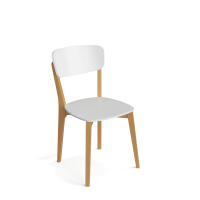 Стул для гостиной и кухнь с жестким сиденьем с жесткой спинкой белый, бежевый «Лори 2» Стулбери