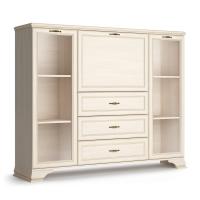 Шкаф - витрина со стеклом 154,4х38,3х126,1 бежевая Сиена Кураж