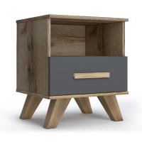 Тумба прикроватная с ящиком 45х40,4х53,6 серая Вега Скандинавия Кураж