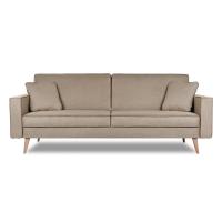 Диван трехместный с подушками  214х90х86 см темно-коричневый  Жаккард UNO Beige, кант Рогожка Preston 232  BERUS FINSOFFA