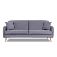 Диван трехместный с подушками 206х90х86 см серый  ВЕЛЮР FORMULA  925 ANN FINSOFFA