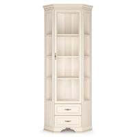 Шкаф - витрина угловая со стеклом 213х60х26,5 бежевая Сиена Кураж