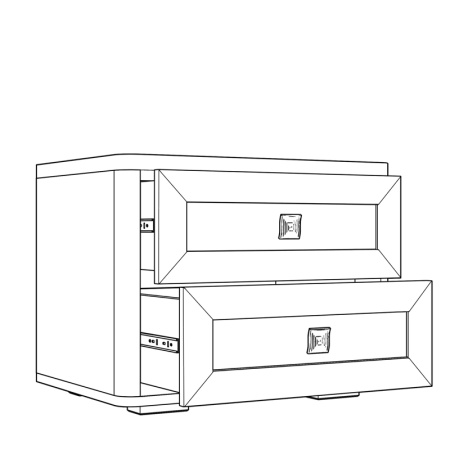 Тумба прикроватная с ящиком 55х38,9х43,1 белая Парма Нео Кураж