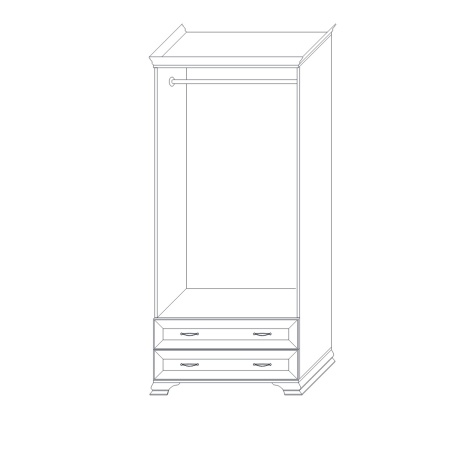 Шкаф распашной двухверный с ящиками (корпус) 95,6х58,2х213 бежевый Сиена Кураж