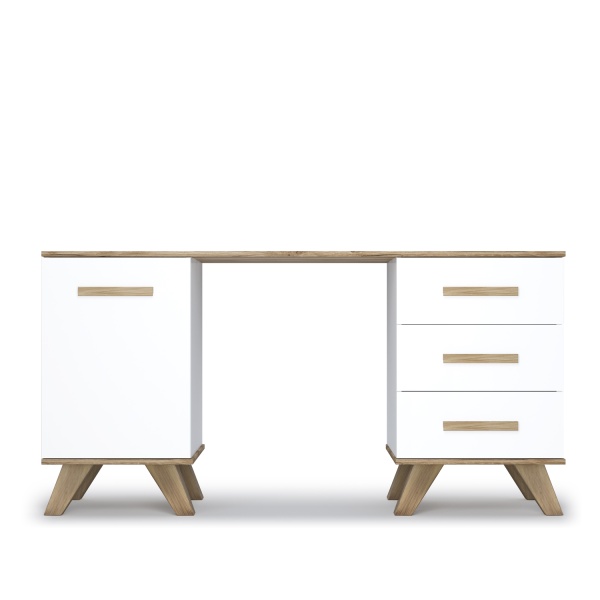 Стол письменный 140х60х71.6 белый Вега Скандинавия Кураж