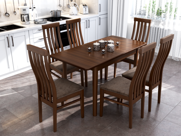 Стол обеденный 110х70х75 «Гермес 1» массив бука коричневый орех Стулбери