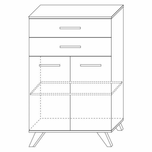 Комод с ящиками 80х40,4x125,6 белый Вега Скандинавия Кураж