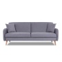 Диван трехместный с подушками 206х90х86 см серый  ВЕЛЮР FORMULA  925 ANN FINSOFFA