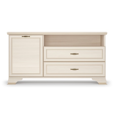 Тумба под телевизор с ящиками 130,4х38,3х64,6 бежевая Сиена Кураж