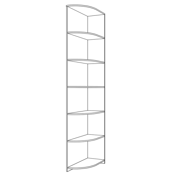 Стеллаж угловой 30х57,5х221,7 Парма Нео Кураж