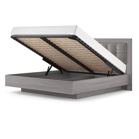 Двуспальная кровать - 5 с подъемным механизмом 140х200 серая Парма Нео Кураж