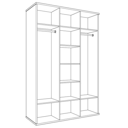 Шкаф распашной трехдверный (корпус)145х57,9х221,7 белый Парма Нео Кураж