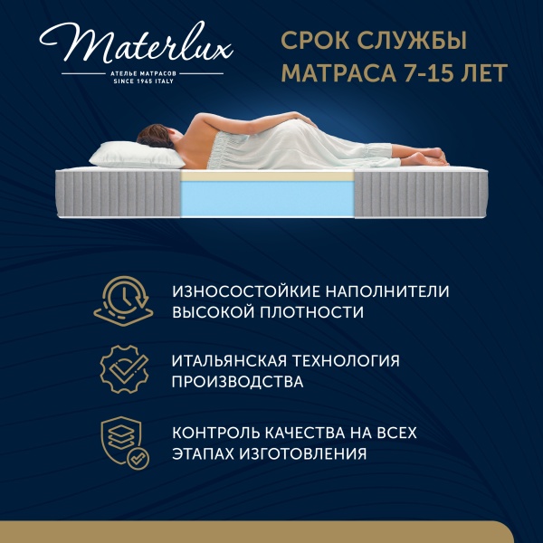 Materlux Dolcezza Massage Plus, Беспружинный, 80х200 см, с массажным эффектом
