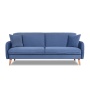 Диван трехместный с подушками 206х90х86 см синий  Велюр Priority 795 ANN FINSOFFA