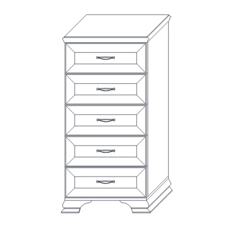 Комод с ящиками высокий 54,4х38,3х121,1  бежевый Сиена Кураж