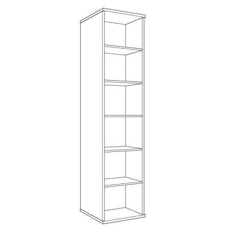 Шкаф-пенал распашной (корпус) 48,4х57,9х221,7 белый Парма Нео Кураж