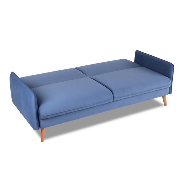 Диван трехместный с подушками 206х90х86 см синий  Велюр Priority 795 ANN FINSOFFA