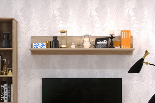 Полка навесная 25х135х21,6 бежевая Вега Скандинавия Кураж