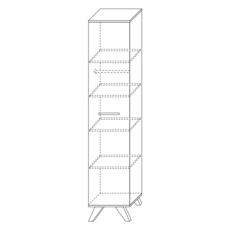 Шкаф пенал 40х52.4х194 серый Вега Скандинавия Кураж