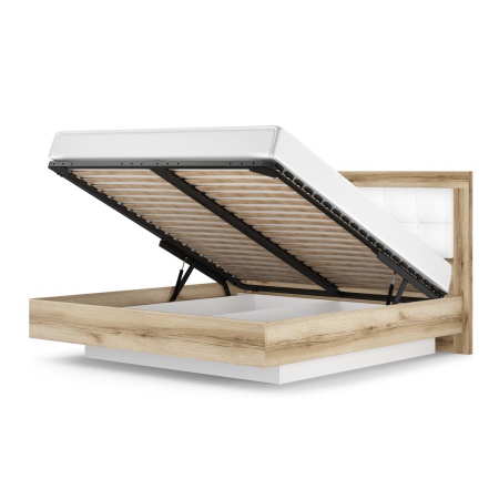 Двуспальная кровать - 5 с подъемным механизмом 160х200 белая Вега Скандинавия Кураж