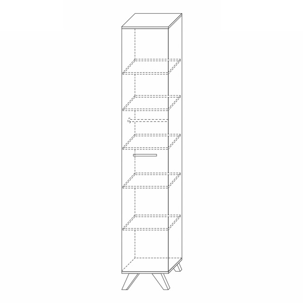 Шкаф пенал высокий 229,5х40х52,4 серый Вега Скандинавия Кураж