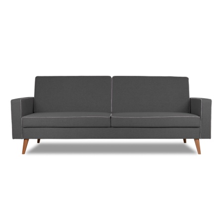 Диван трехместный с подушками  214х90х86 см серый  Жаккард UNO Grey, кант Жаккард UNO Silver BERUS FINSOFFA