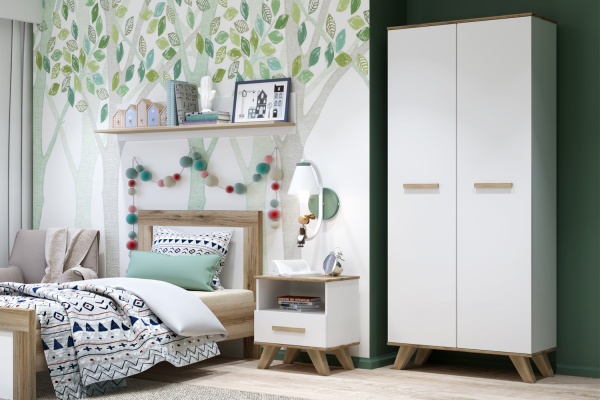 Шкаф распашной 80х52.4х194 белый Вега Скандинавия Кураж