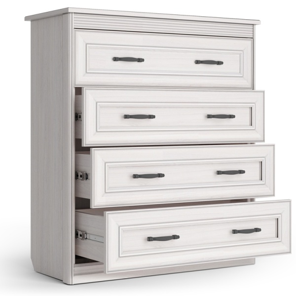 Комод  с ящиками 85,6х40,4х95,4 белый Неаполь Кураж