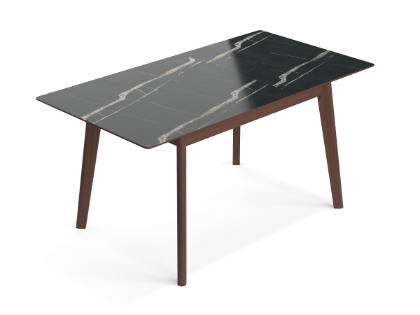 Стол обеденный 150х90х75 «Дублин 3» массив бука черный мрамор Стулбери