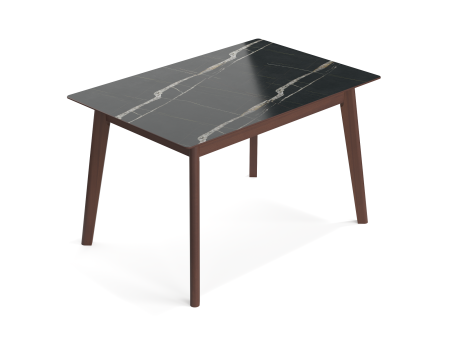 Стол обеденный 150х90х75 «Дублин 3» массив бука черный мрамор Стулбери