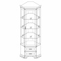 Шкаф - витрина угловая со стеклом 213х60х26,5 бежевая Сиена Кураж