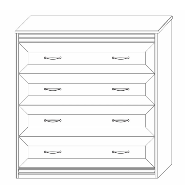 Комод  с ящиками 85,6х40,4х95,4 белый Неаполь Кураж