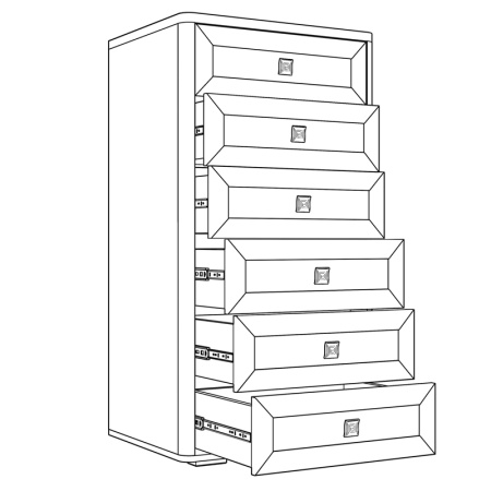 Комод с ящиками высокий 60х48,9х114,4 серый Парма Нео Кураж