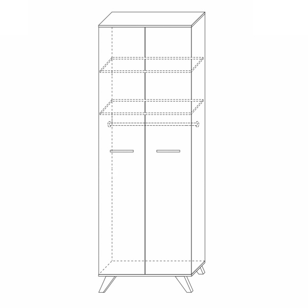 Шкаф распашной высокий 229,5х80х52,4 серый Вега Скандинавия Кураж