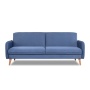 Диван трехместный с подушками 206х90х86 см синий  Велюр Priority 795 ANN FINSOFFA