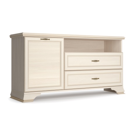 Тумба под телевизор с ящиками 130,4х38,3х64,6 бежевая Сиена Кураж