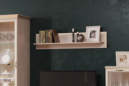 Полка навесная 130х21,6х26,7 бежевая Сиена Кураж