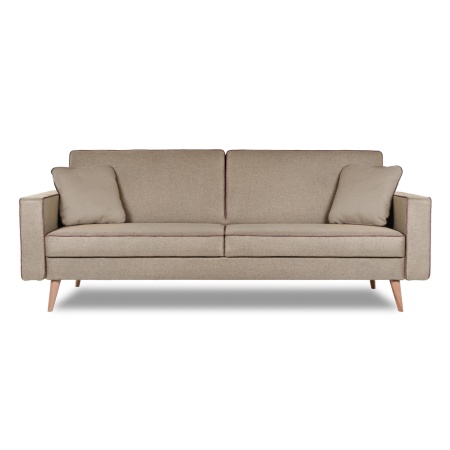 Диван трехместный с подушками  214х90х86 см темно-коричневый  Жаккард UNO Beige, кант Рогожка Preston 232  BERUS FINSOFFA