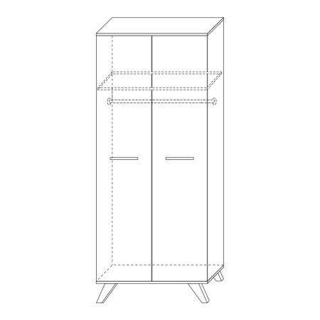 Шкаф распашной 80х52.4х194 серый Вега Скандинавия Кураж