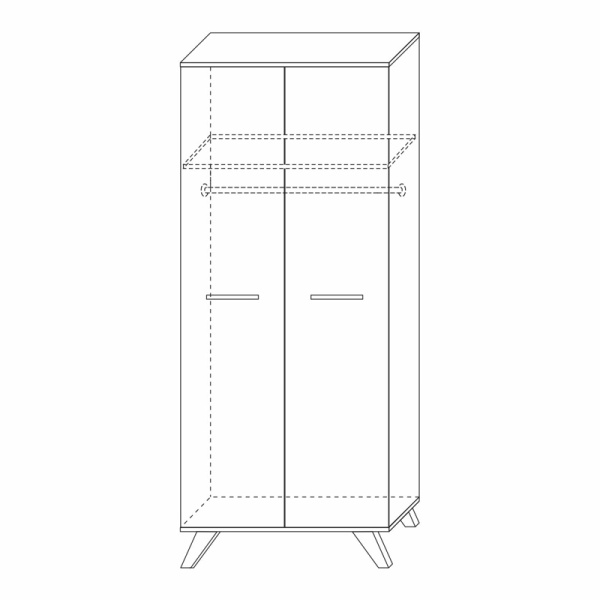 Шкаф распашной 80х52.4х194 белый Вега Скандинавия Кураж