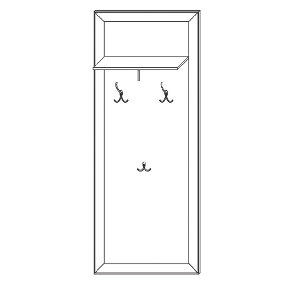 Вешалка в прихожую 60х22,6х150 бежевая Сиена Кураж